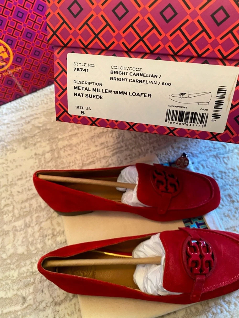 Tory Burch red suede